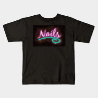 Neon Nails Sign Kids T-Shirt